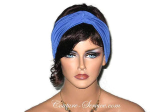 Handmade Blue Bandeau Headband Turban, Cobalt - Couture Service  - 1