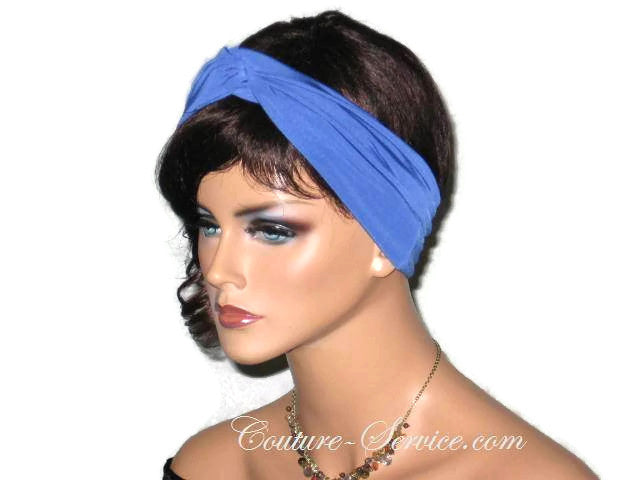 Handmade Blue Bandeau Headband Turban, Cobalt - Couture Service  - 4