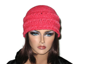 Handmade Crocheted Cloche, Blue, Pink, Green, Brown - Couture Service  - 1