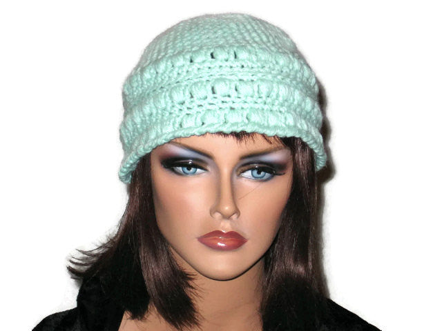 Handmade Crocheted Cloche, Blue, Pink, Green, Brown - Couture Service  - 3