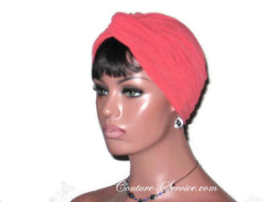 Handmade Orange Twist Turban, Crepe Textured - Couture Service  - 2