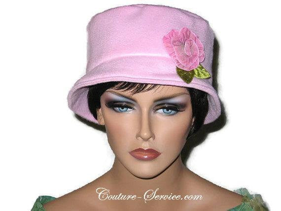 Handmade  Lined Fleece Bucket Hat, Soft Pink - Couture Service  - 2