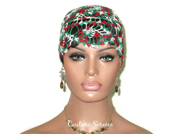 Handmade Green Pineapple Lace Cloche, Red Variegate - Couture Service  - 2