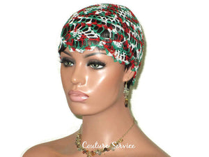 Handmade Green Pineapple Lace Cloche, Red Variegate - Couture Service  - 3