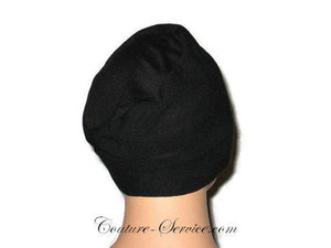 Handmade Black Draped Chemo Turban, Small - Couture Service  - 4