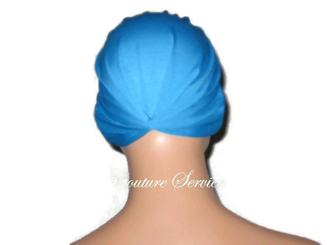 Handmade Blue Chemo Turban, Cobalt - Couture Service  - 3