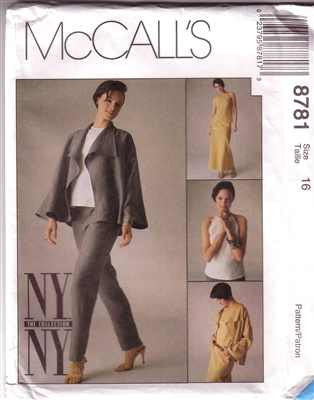 McCall's 8781, NY NY Collection, Misses Jacket, Bias Skirt, Pants, Bias Top, Size 16 - Couture Service  - 1