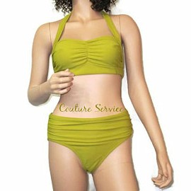 Handmade Chartreuse Pear Bikini Swimwear