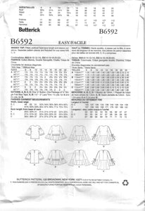 Butterick 6592 Misses Top Pattern