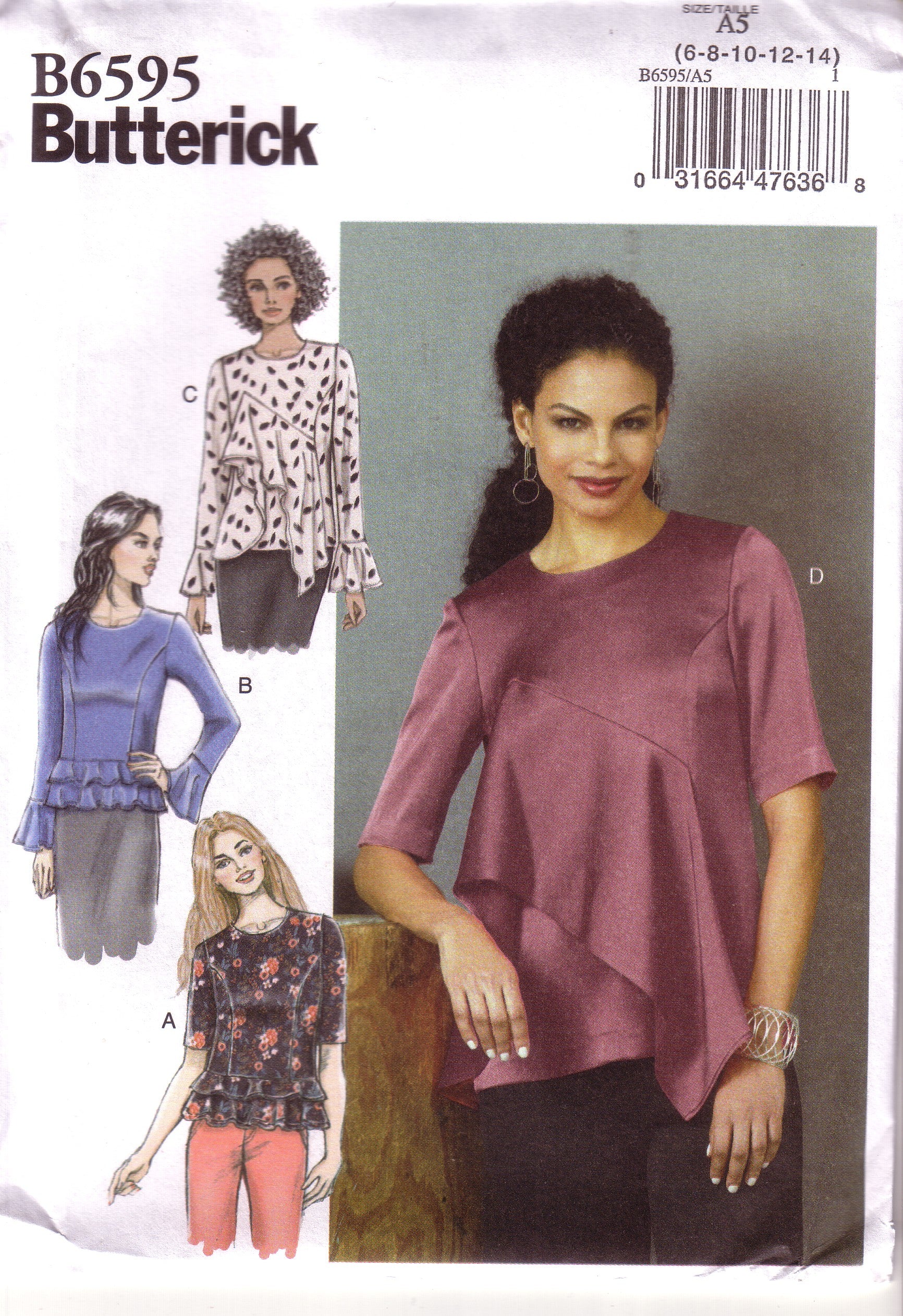 Butterick 6595 Misses Top Pattern