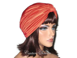 Handmade Orange Double Knot Turban, Iridescent - Couture Service  - 3