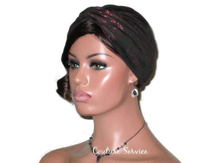 Handmade Black Twist Turban, Red, Metallic - Couture Service  - 1