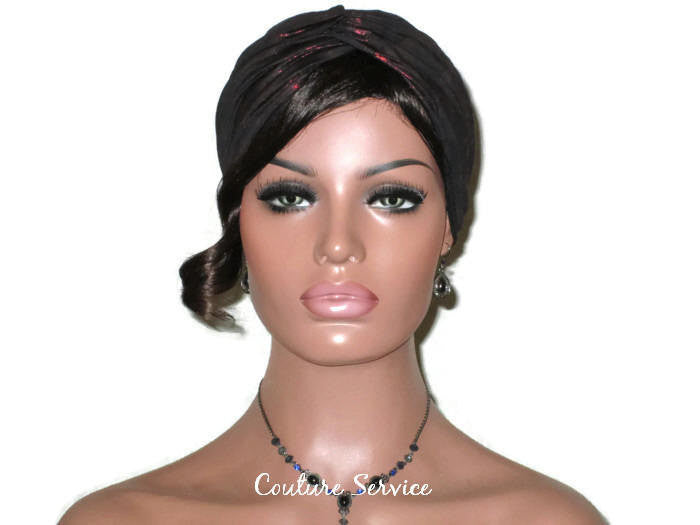 Handmade Black Twist Turban, Red, Metallic - Couture Service  - 2