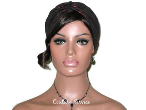 Handmade Black Twist Turban, Red, Metallic - Couture Service  - 2