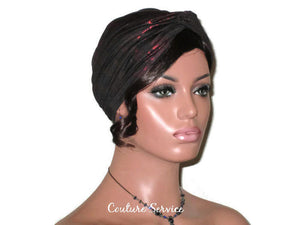 Handmade Black Twist Turban, Red, Metallic - Couture Service  - 3