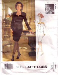 Vintage Vogue Attitudes 1052, Designers Tom and Linda Platt, Misses Jacket, Skirt, Size 12, 14, 16 - Couture Service  - 1