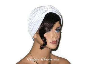 Handmade White Twist Turban, Rayon - Couture Service  - 2