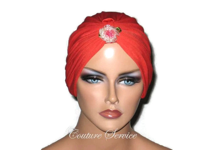 Handmade Orange Chemo Turban - Couture Service  - 5