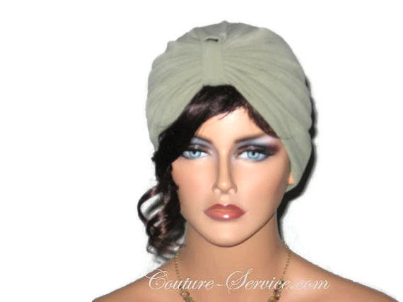 Handmade Green Single Knot Turban, Sage - Couture Service  - 1